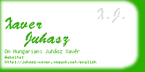 xaver juhasz business card